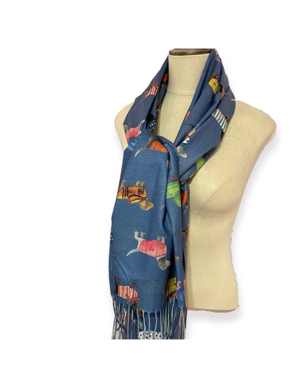 Dachshund Print Scarf Cashmere Feel Multiple Colors NWT - Picture 4 of 10